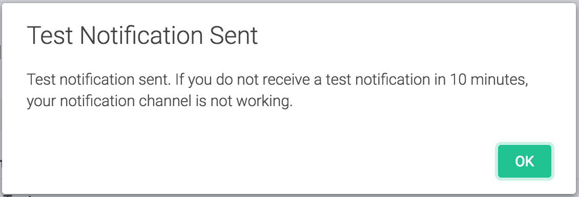 Sysdig Cloud test notification sent