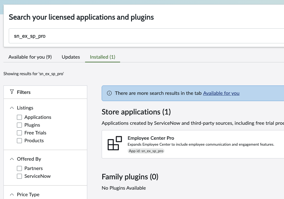 Screenshot of Employee center pro plugin installation