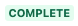 Shows the word "complete" in dark green on a light green background