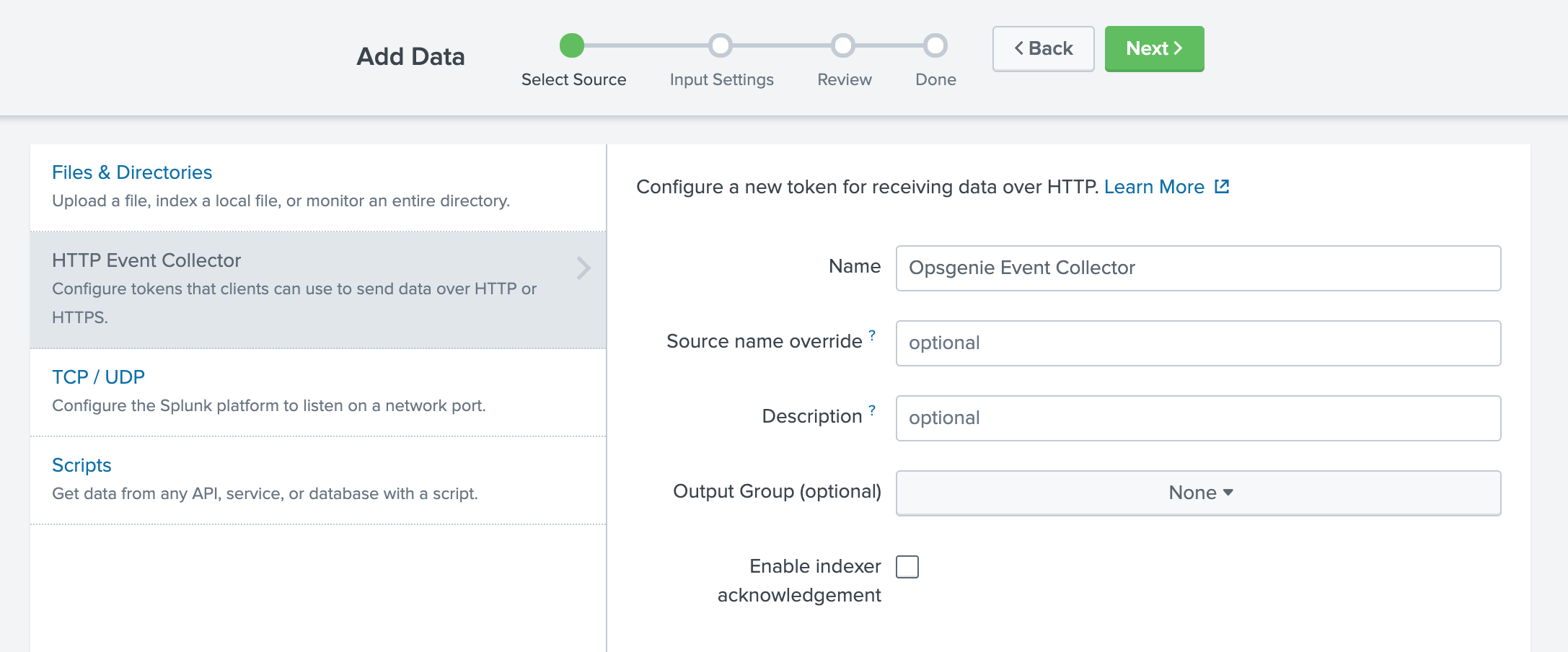 Splunk HTTP Event Collector