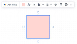 The Ask Rovo button in a whiteboard sticky.