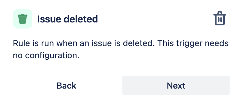 Issue deleted trigger in automation