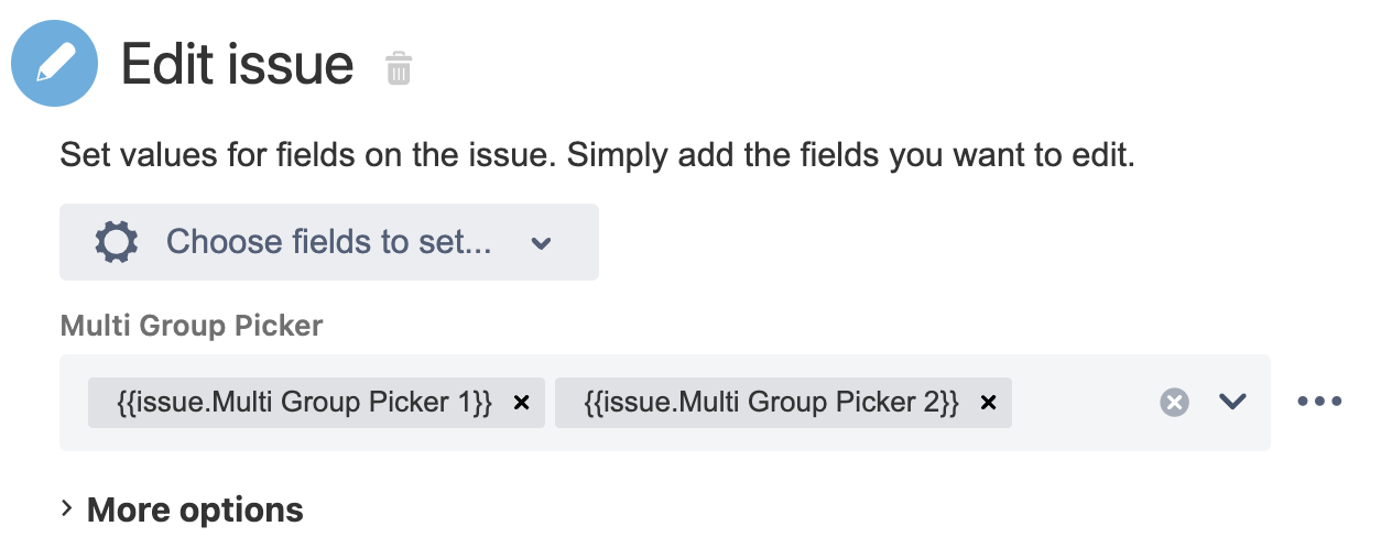 Scenario 3 - Various methods to update a group picker (multiple groups) field