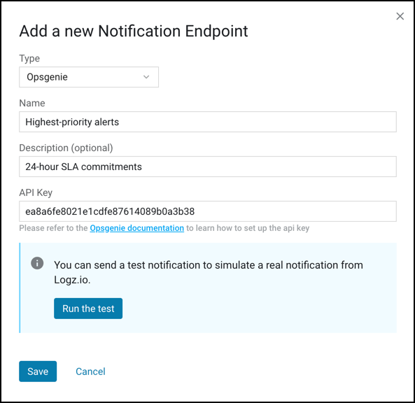 Logz.io endpoint