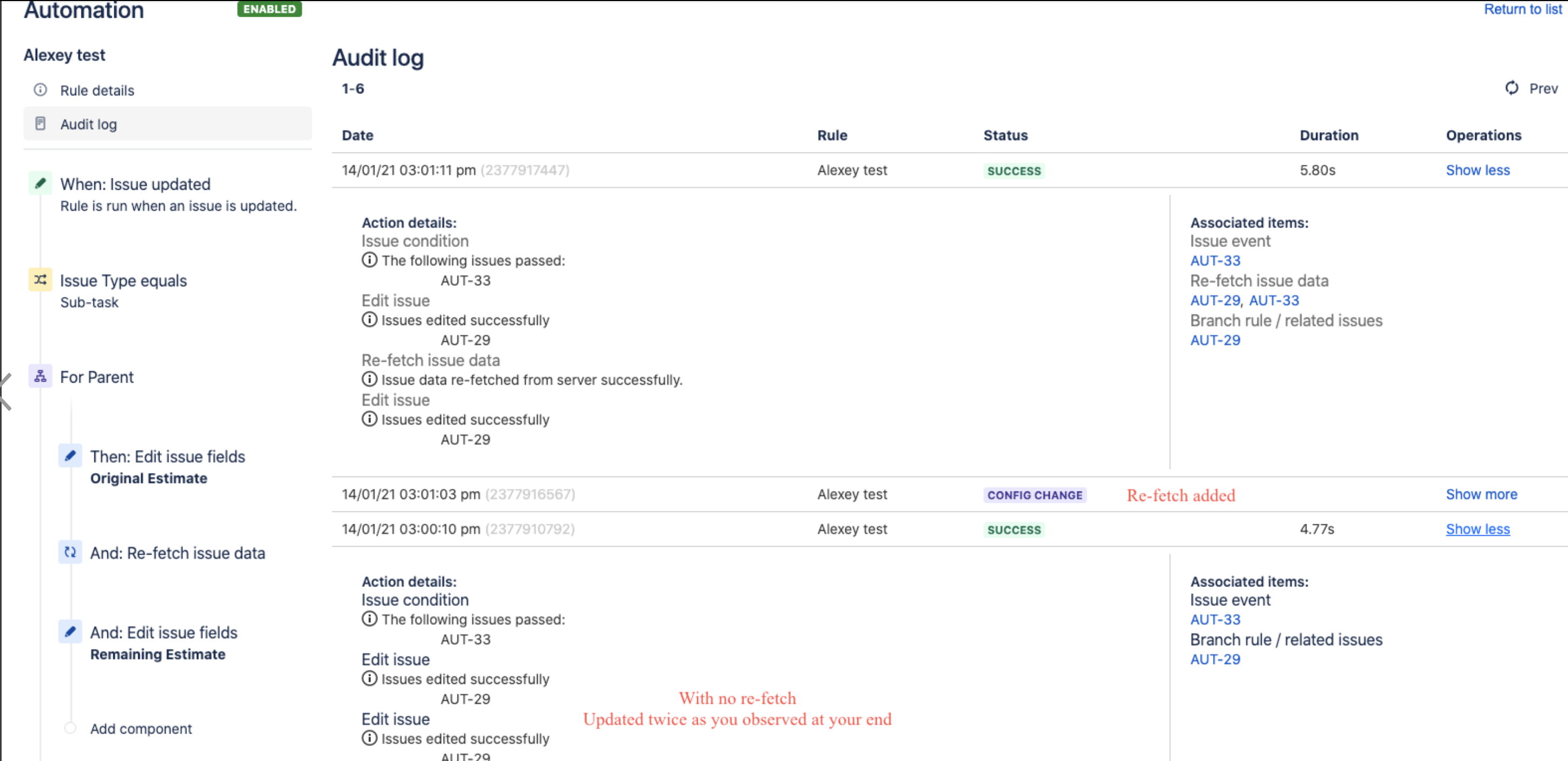 Workaround of automation rule so that it does not clear up original estimate when remaining estimate is updated