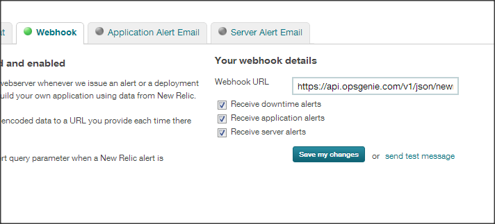 New Relic webhook