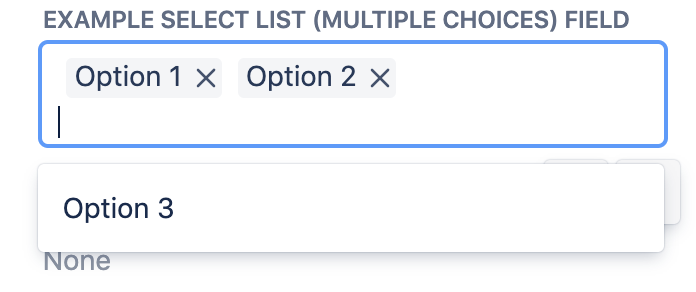 スクリーンショット: 複数オプション選択リスト