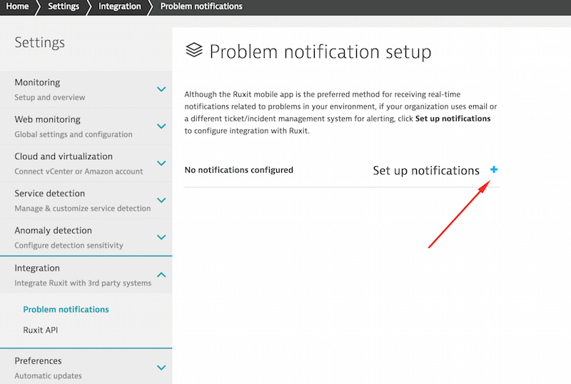 Dynatrace set up notifications