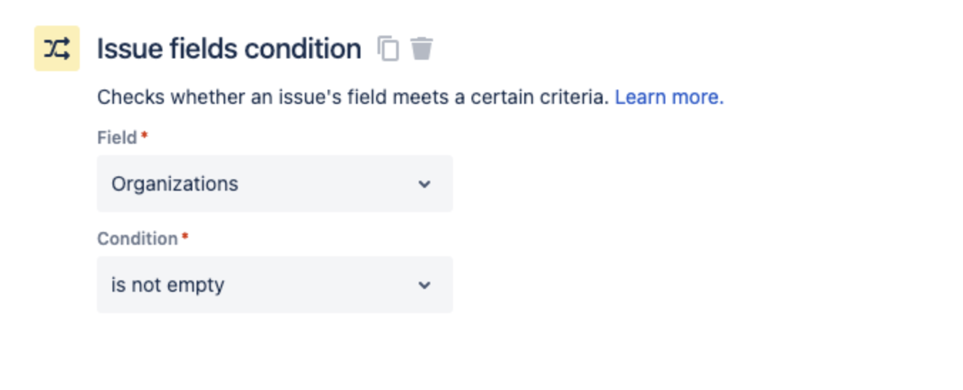 Automation condition comparing fields