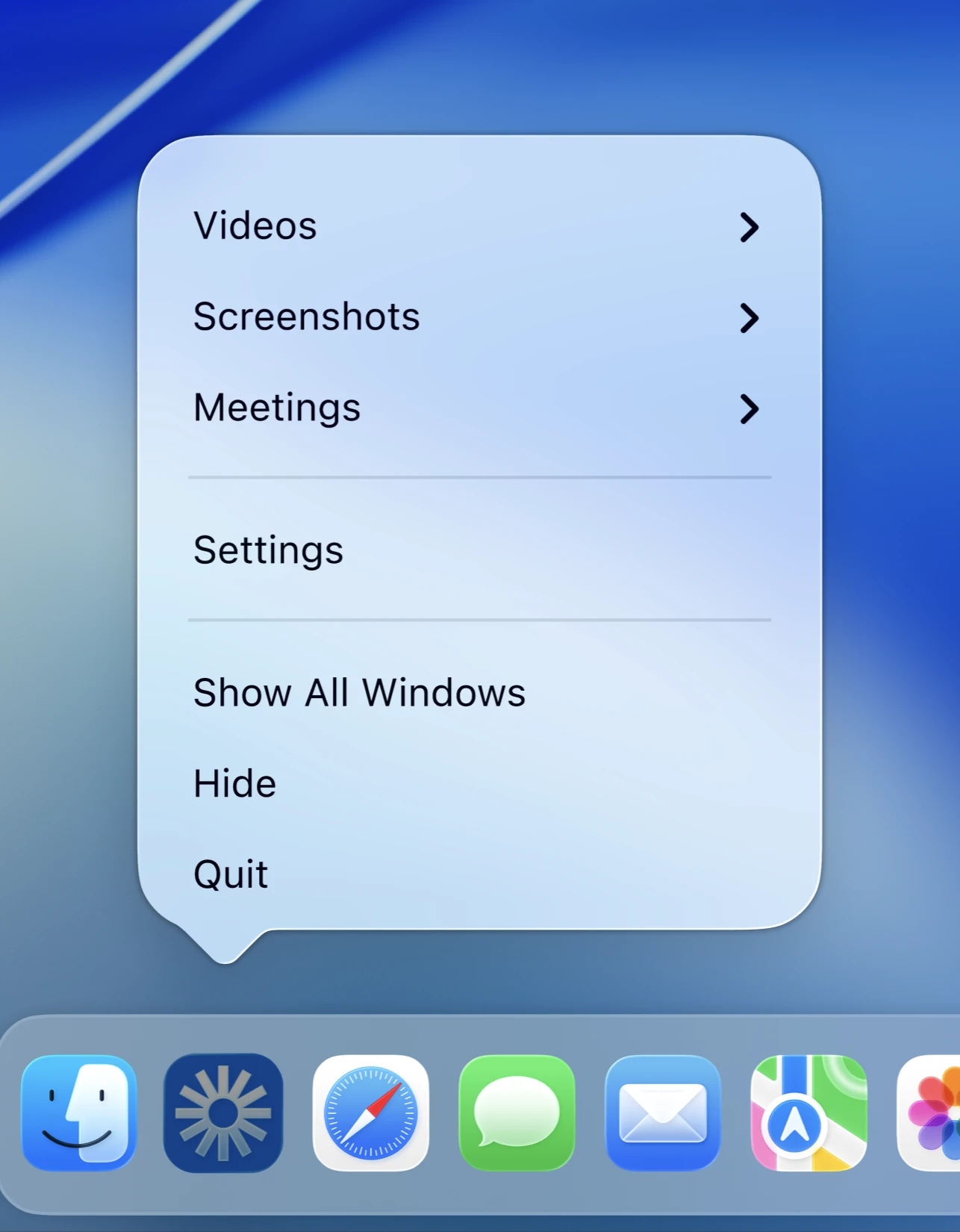 Launch the Loom app from the dock.