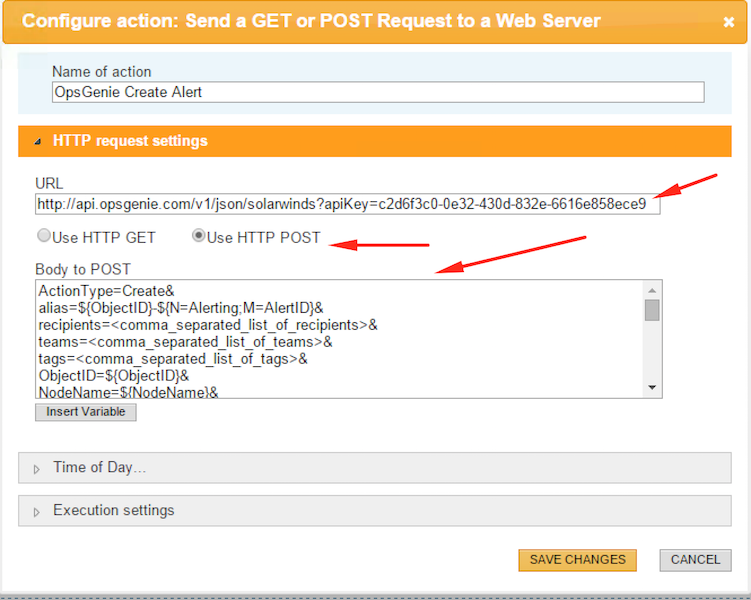 Integrate Opsgenie with Solarwinds NPM | Opsgenie | Atlassian Support