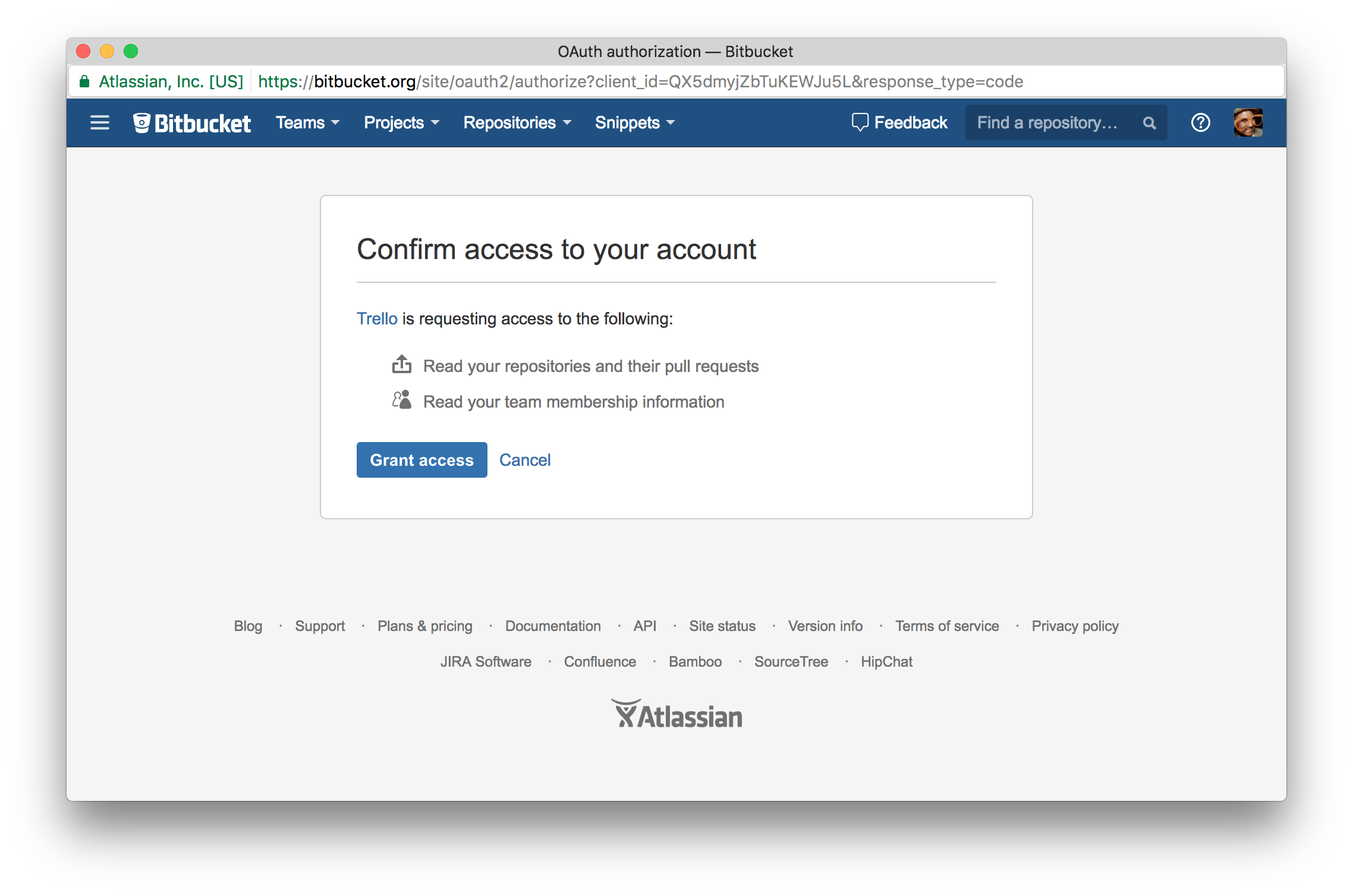 Bitbucket and Trello integration - TMC (en)