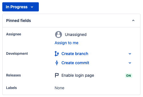 Releases panel on the Jira issue view showing linked feature flags