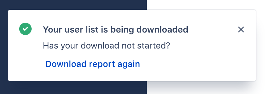 If download doesn't start link to download report again