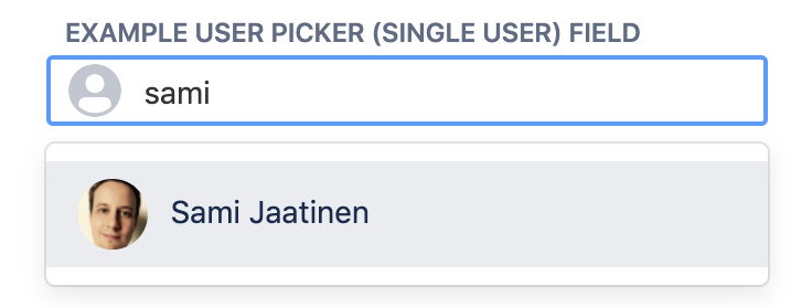 screenshot of a single user picker