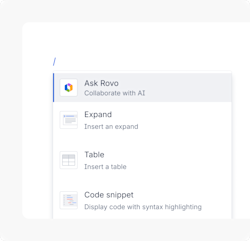 The Ask Rovo slash command.
