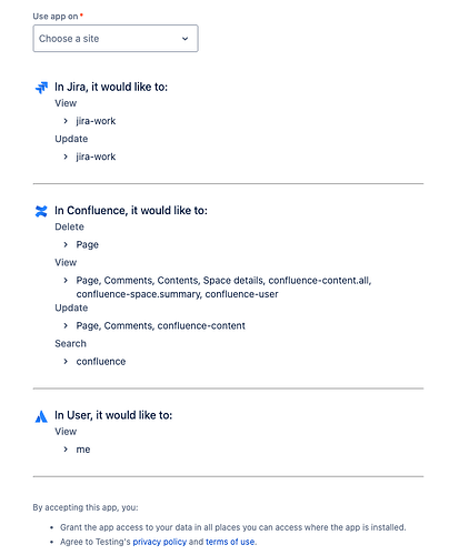 Atlassian OAuth flow to grant access to Confluence and Jira