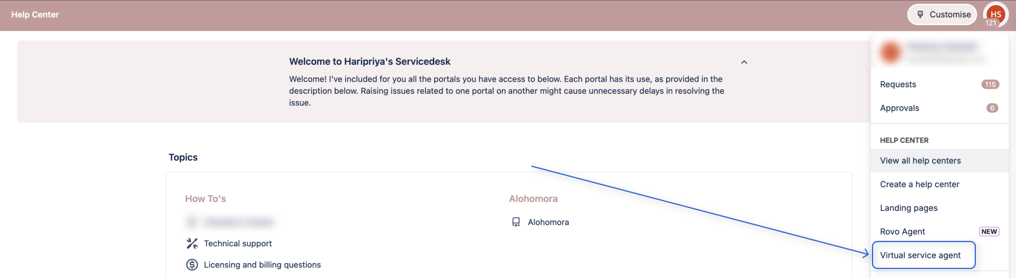 Virtual service agent