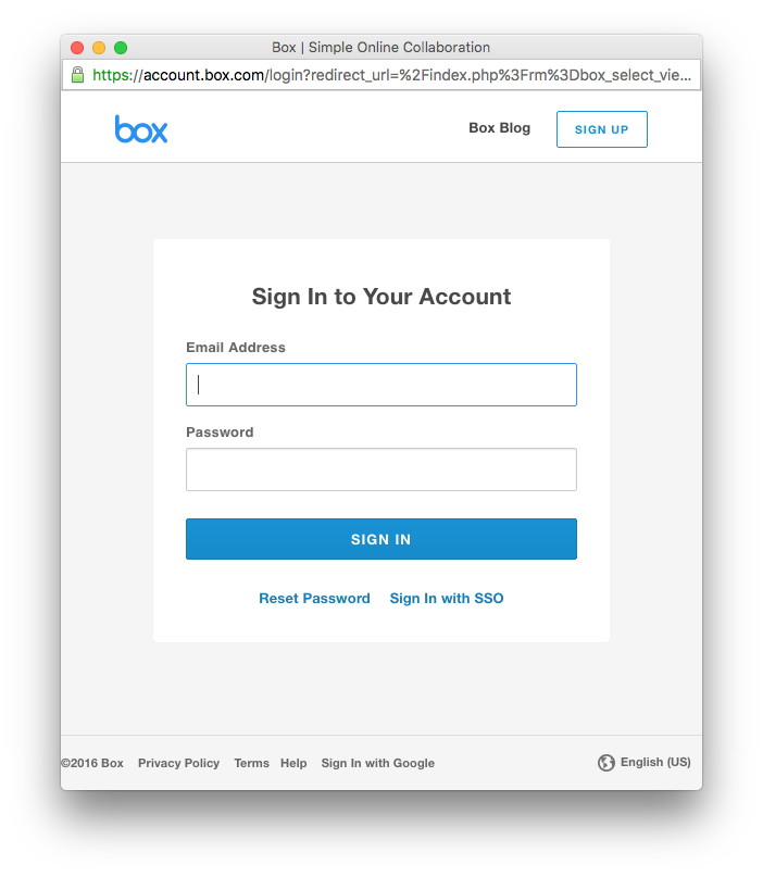 BOX Drive SSO Issue – Box Support