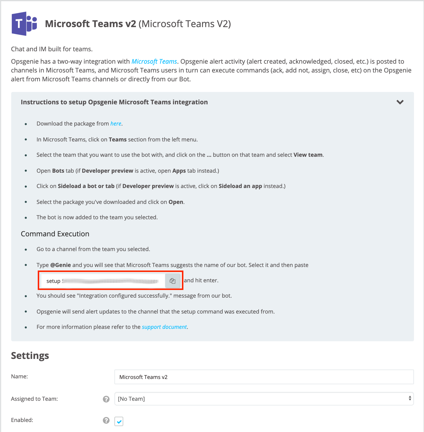 Microsoft Teams integration