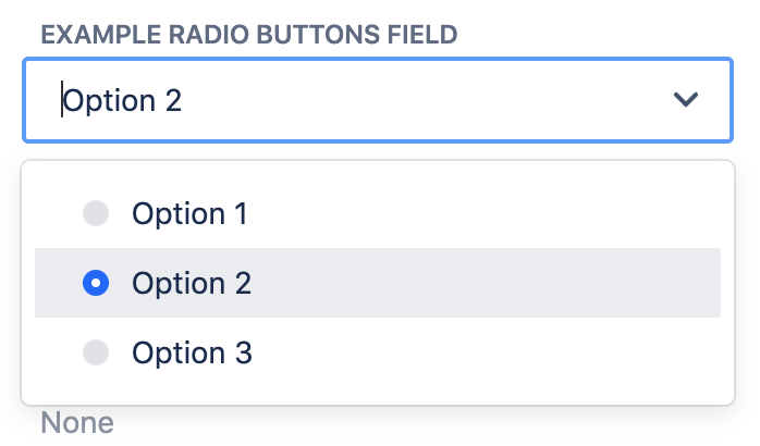 screenshot of radio buttons