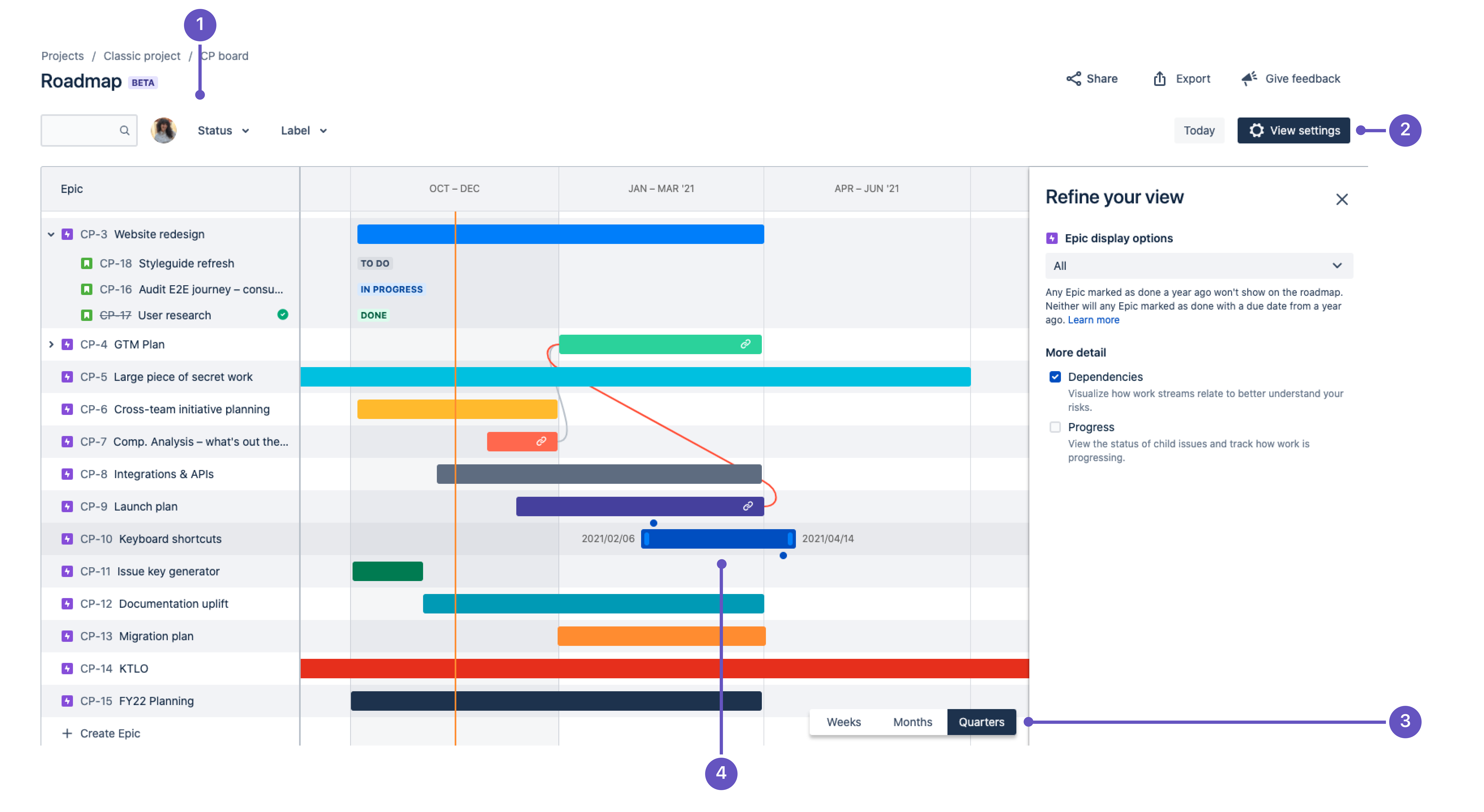 What is the roadmap? | Jira Software Cloud | Atlassian Support