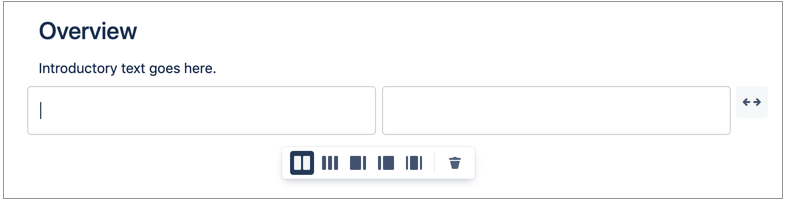 Confluence のレイアウト内に挿入された初期設定