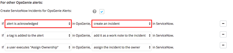 ServiceNow other alerts