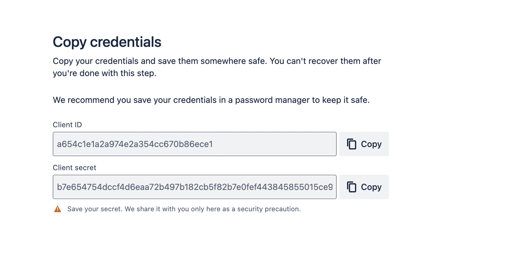 Create Service Account Bamboo copy credentials