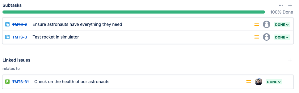 Strikethroughs across the issue key on the issue view