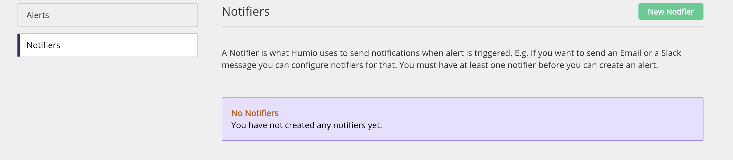 Humio notifiers