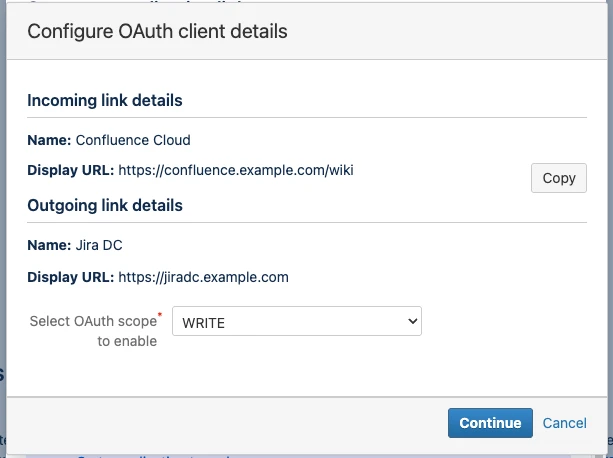 Configure OAuth client details