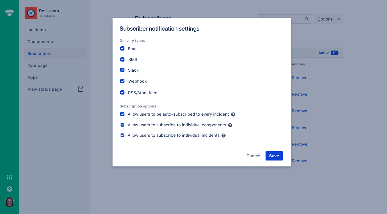 slack status page