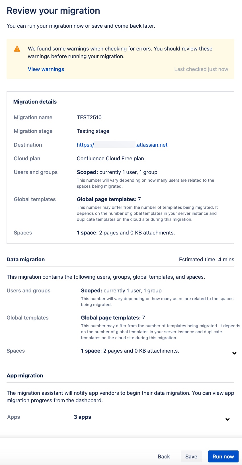 Review your migration