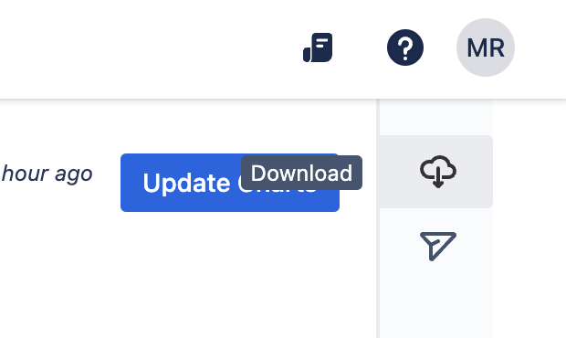  Download icon on the top right section of your dashboard