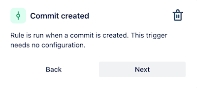 Commit created trigger in automation