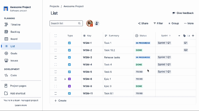 How to apply quick filters in list view