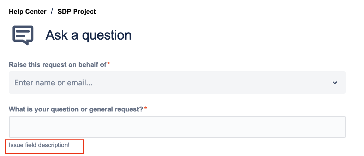 Request type field description