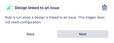 Design linked to an issue automations rule when Figma design is linked