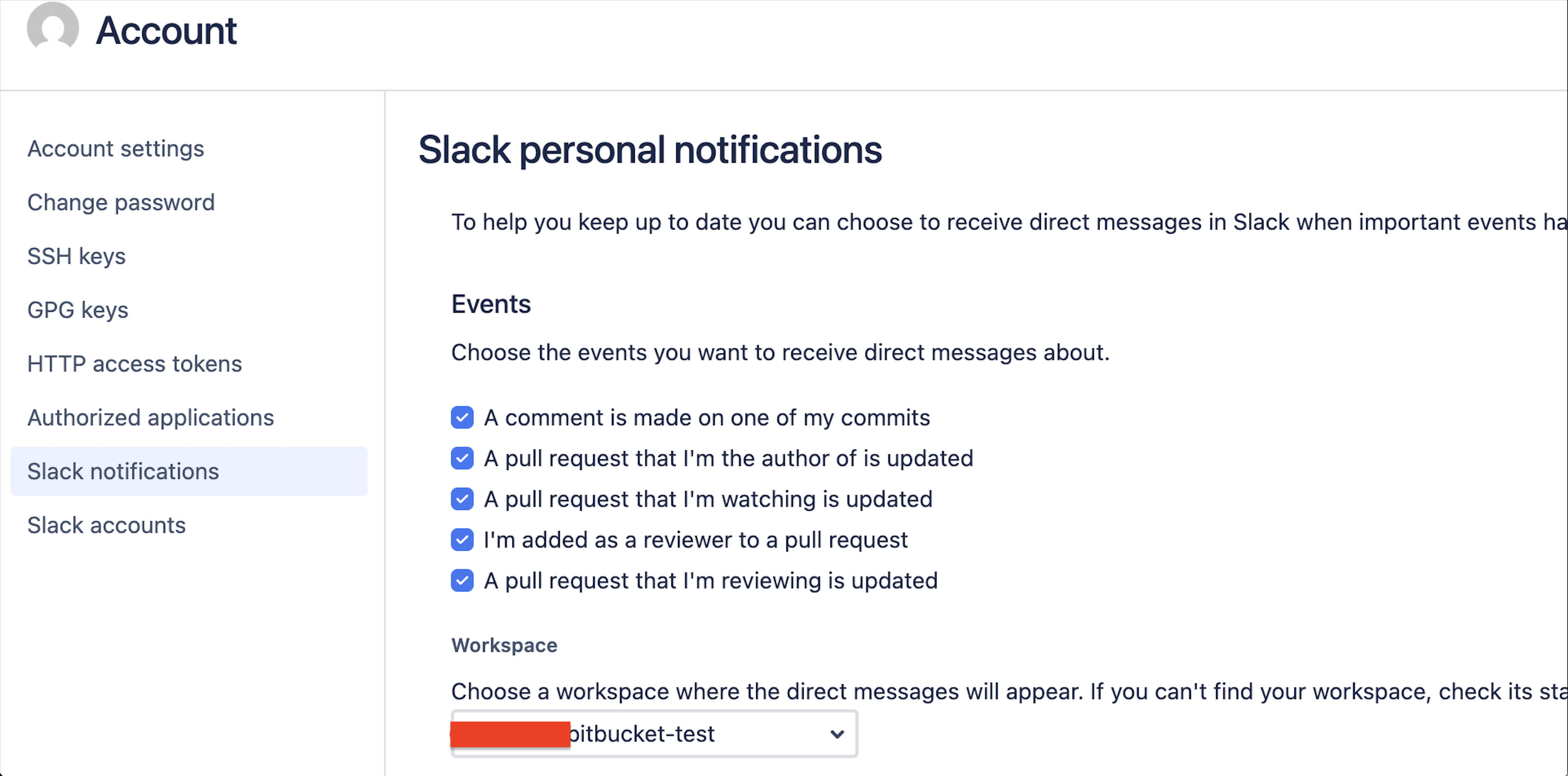 User profile notification settings