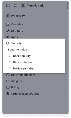 Security page in Atlassian Administration, which is the fourth item in the primary navigation.