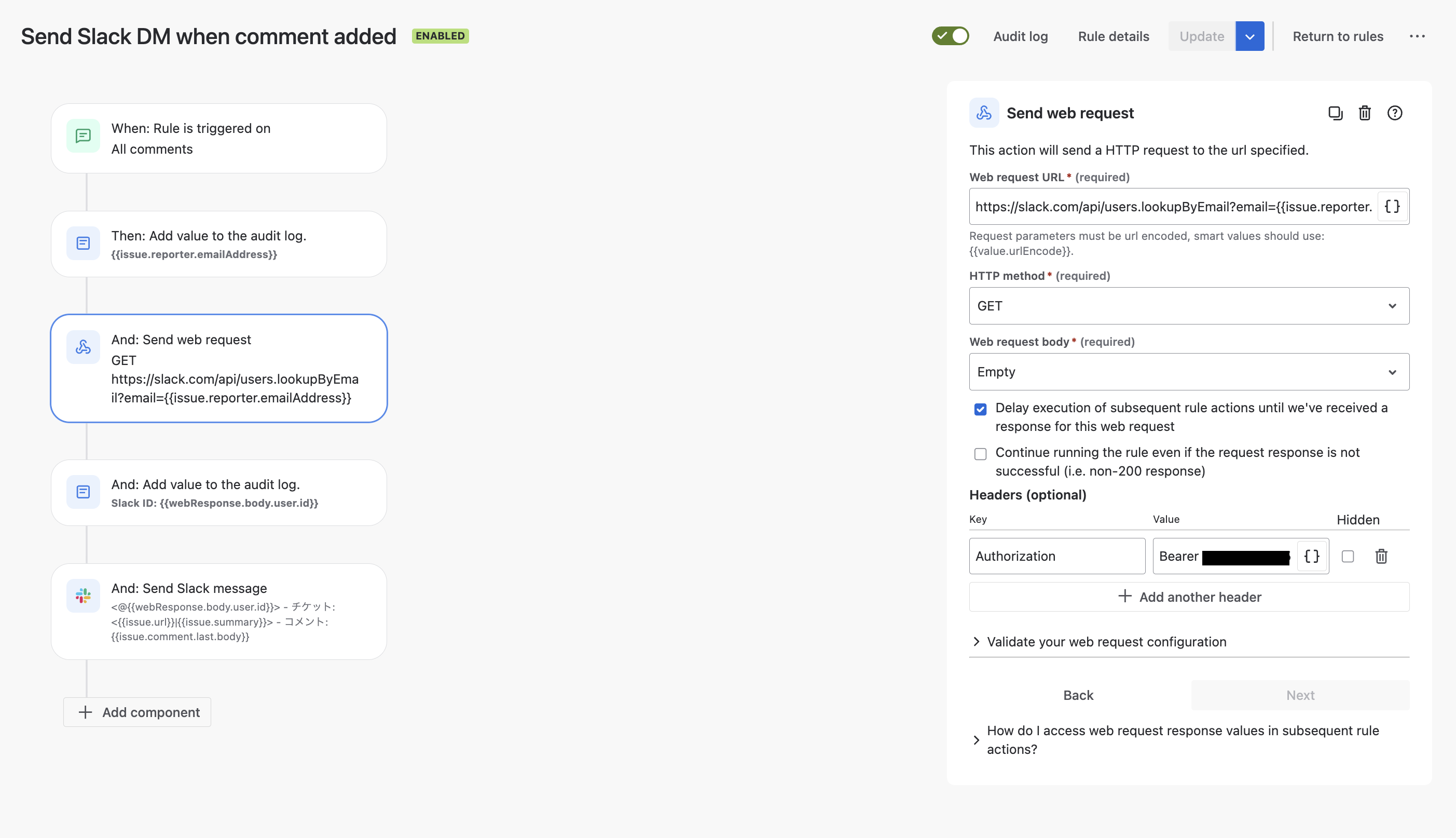 Slack DM configurations