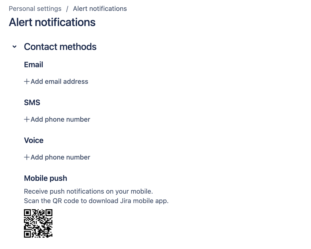 Contact methods in JSM