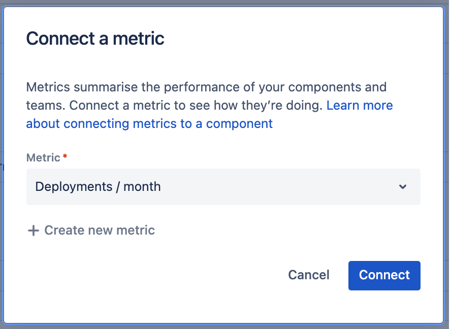 Form in Compass for connecting the Deployments per month metric.