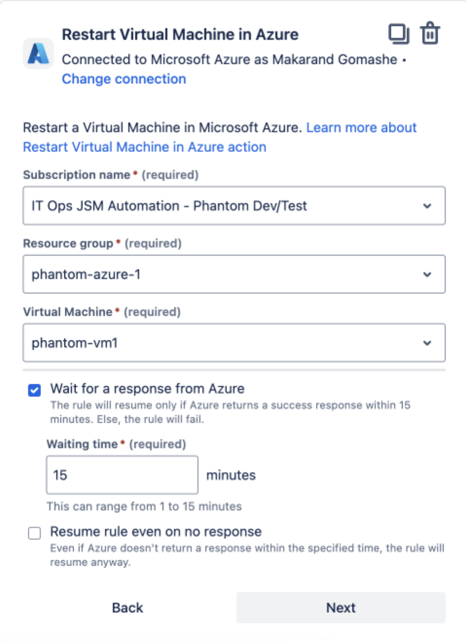 Restart Virtual Machine in Azure