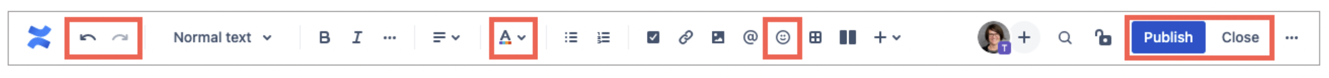 New Confluence Cloud editor toolbar