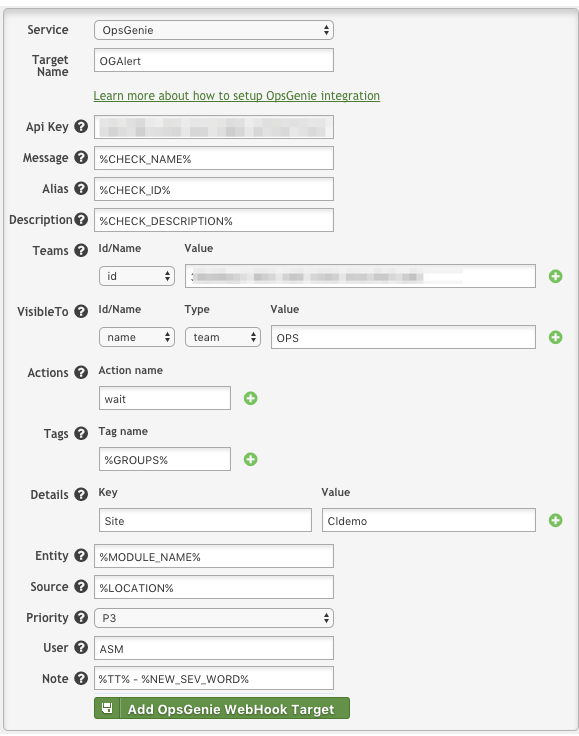 Apica webhook ターゲット