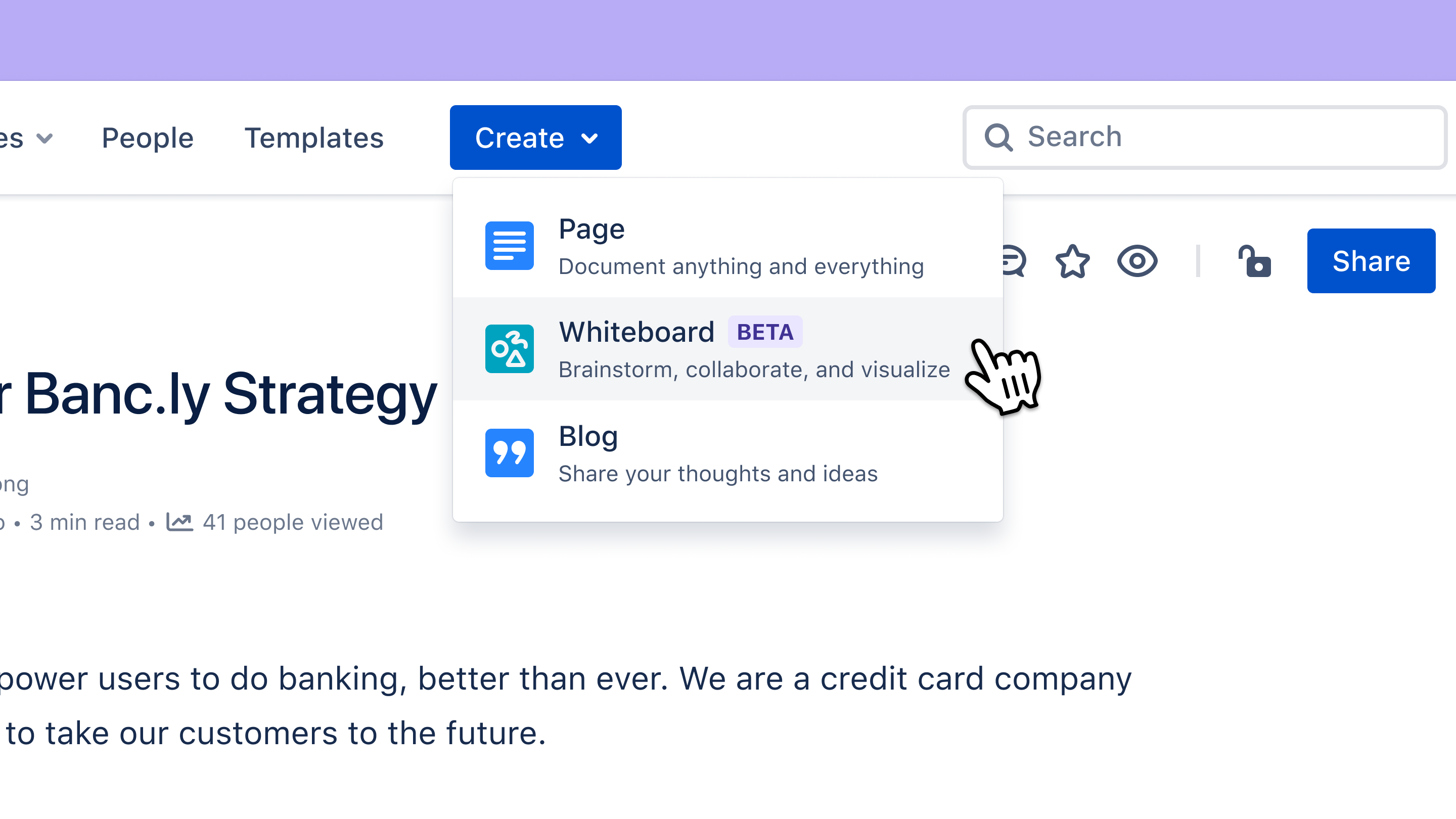 Create A New Whiteboard Confluence Cloud Atlassian Support