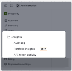 Insights category in Atlassian Administration. Insights is the sixth item in the primary navigation.