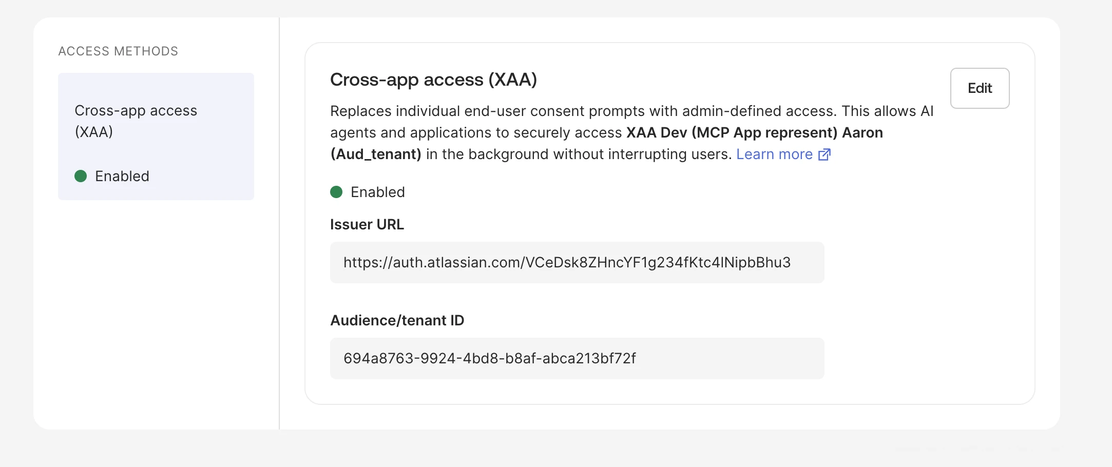 Cross app access
